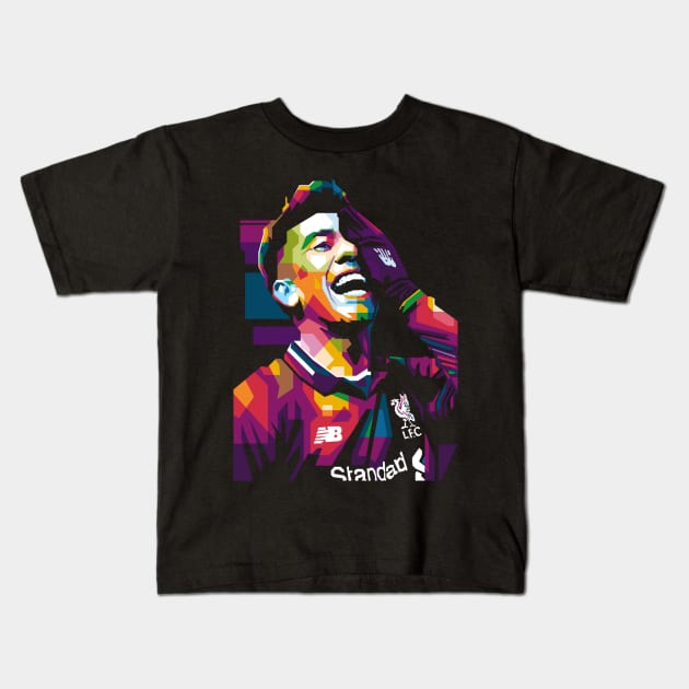 Roberto Firmino Kids T-Shirt by giltopann